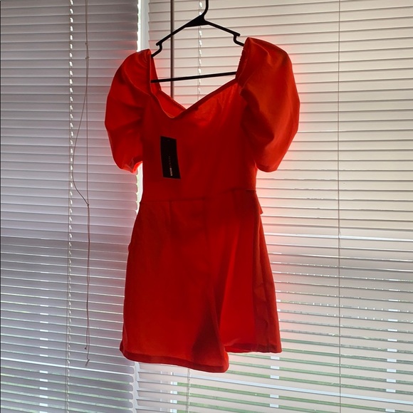 Neon Coral Romper - Picture 3 of 3